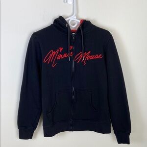 Disney Parks Minnie Mouse Ears Zip-up Hoodie Casual Polka Dot Colorful Kidcore